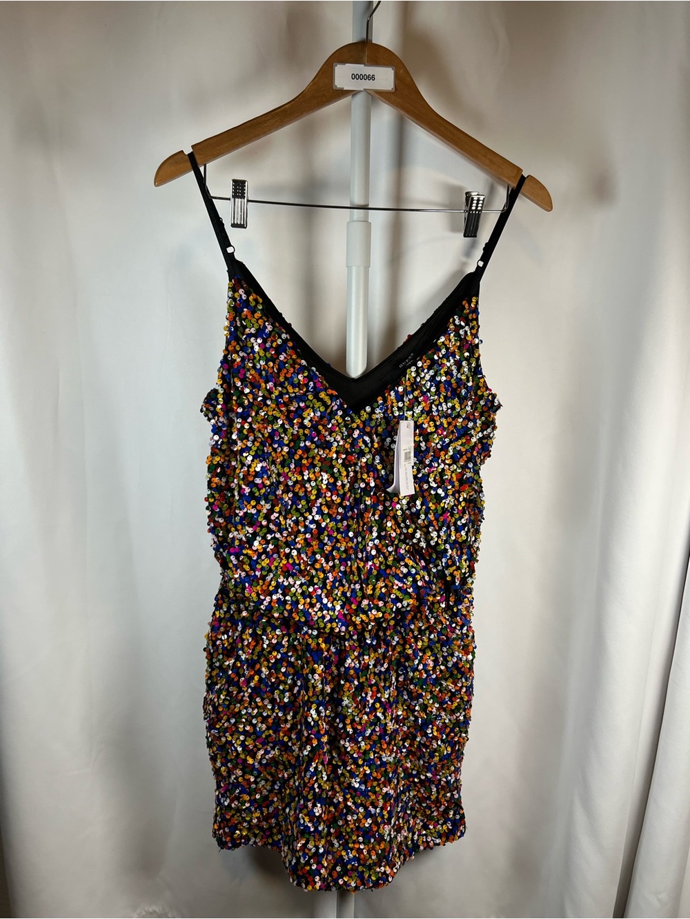 GUESS NWT Multicolor Sequin Shorts Romper Pockets Size Small Party Festival